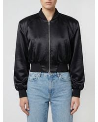 The Attico - Shiny Viscose Cropped Bomber Jacket - Lyst
