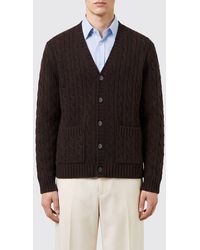 Valentino Garavani - V-Neck Pure Wool Cardigan With Ribbed Trims - Lyst