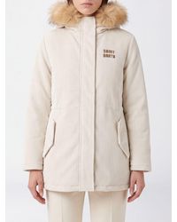 MC2 Saint Barth - Short Padded Velvet Parka With Shearling Hood - Lyst