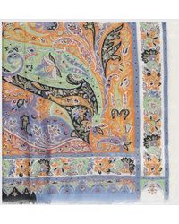 Etro - Bufanda De Mezcla De Cachemir Con Estampado Paisley Y Bajo Deshilachado - Lyst