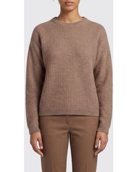 Fabiana Filippi - Wool-Blend Crewneck Sweater With Long Sleeves And Dropped Shoulders - Lyst