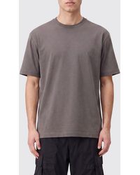 Y-3 - Crewneck Cotton T-Shirt With Short Sleeves And Tone-On-Tone Logo - Lyst