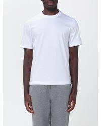Brunello Cucinelli - Crewneck Cotton T-Shirt With Contrast Trims - Lyst