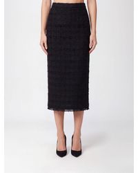 Alessandra Rich - High-Waisted Tweed Midi Pencil Skirt With Back Slit - Lyst