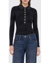 Elisabetta Franchi - Slim Fit Ribbed Knit Wool Blend Polo - Lyst
