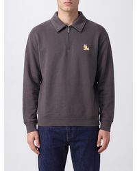 Maison Kitsuné - Maison Kitsun&Eacute Half-Zip Organic Cotton Polo Sweatshirt With Logo - Lyst