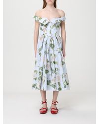 Antonio Marras - Printed Taffeta Midi Dress - Lyst