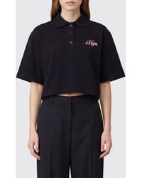 MSGM - Logo Cotton Crop Polo Shirt - Lyst