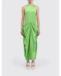 KHAITE - Draped Satin Off-The-Shoulder Midi Sheath Dress - Lyst