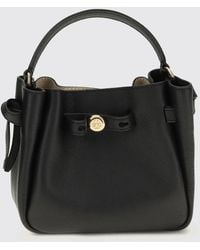 Tory Burch - Romy Mini Grained Leather Bucket Bag With Double T Logo - Lyst