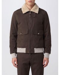 Brunello Cucinelli - Suede Bomber Jacket With Shearling Collar And Padding - Lyst