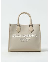 Dolce & Gabbana - Borsa in nylon e pelle con logo gommato - Lyst