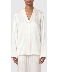 TOTEME - Relaxed Fit Silk Pyjama Shirt With Monogram Print - Lyst