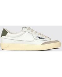 Autry - Windscape Low Top Leather Sneakers With Engraved Logo And Padded Ankle - Lyst