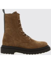 Brunello Cucinelli - Suede Combat Boots Monile - Lyst