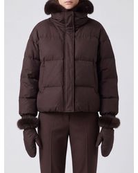 Yves Salomon - Quilted Short Puffer Jacket With Shearling Hood - Lyst