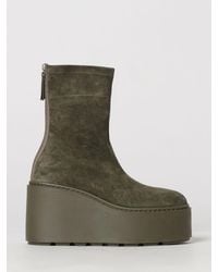 Vic Matié - Vic Mati&Eacute Suede Platform Wedge Ankle Boots With Round Toe - Lyst