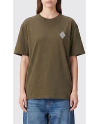 AMISH - Cotton T-Shirt With Contrast Logo And Dropped Shoulders - Lyst