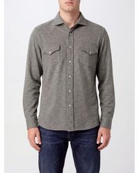 Brunello Cucinelli - Cashmere Blend Knit Shirt With Patch Pockets - Lyst