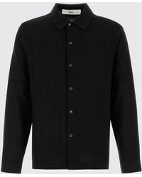 Séfr Riku Merino Wool Cable Knit Button-Up Shirt in Red for Men | Lyst