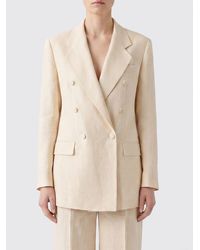Tagliatore - Loreley Cropped Double-Breasted Linen Blazer With Peak Lapels - Lyst