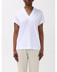 Brunello Cucinelli - Cotton V-Neck T-Shirt - Lyst