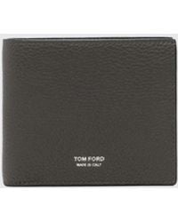 Tom Ford - Bifold Calf Leather Wallet With Coin Pocket And Laminated Logo - Lyst