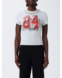 Dolce & Gabbana - Dolce &Amp Gabbana Printed Cotton Cropped T-Shirt - Lyst