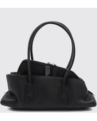 The Attico - La Passeggiata Small Leather Shoulder Bag With Double Handle - Lyst