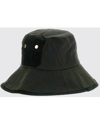 Barbour - Waxed Cotton Bucket Hat With Wide Brim And Patch Pocket - Lyst