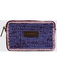 Marni - Small Crochet Wool Shoulder Bag With Adjustable Strap - Lyst