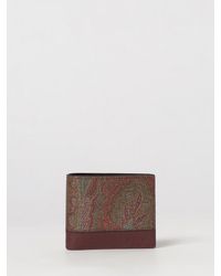 Etro - Bifold-Brieftasche Aus Beschichteter Baumwolle Mit Paisley-Muster Und Pegaso-Logo - Lyst