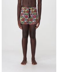 Moschino - Polyester Swim Shorts With Contrast Logo And Elasticated Waist - Lyst