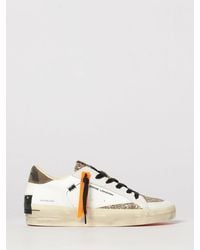 Crime London - Niedrige Skate-Sneaker Aus Leder Und Glitzerstoff Mit Stickerei - Lyst