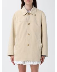 DUNST - Faux Leather Shirt Jacket With Dropped Shoulders And Classic Collar - Lyst