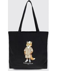 Maison Kitsuné - Maison Kitsun&Eacute Printed Cotton Tote Bag - Lyst