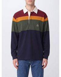 Isabel Marant - Striped Long-Sleeve Cotton Polo With Concealed Placket - Lyst