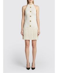 Balmain - Viscose Blend Dress With Buttons - Lyst