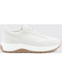 Hogan - Hi-Light Smooth Leather And Suede Sneakers With H Logo - Lyst