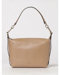 Furla - Tonie Grained Leather Shoulder Bag By With Removable Strap - Lyst
