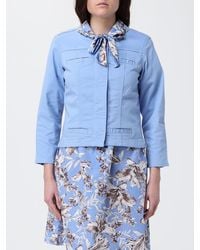 Liu Jo - Cotton Denim Jacket With Macramé Inserts By - Lyst