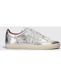 Premiata - Stevend Calfskin Sneakers With Contrasting Details And Logo - Lyst