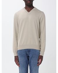 BOSS - V-Neck Cotton Jumper With Long Sleeves And Ribbed Cuffs And Hem - Lyst