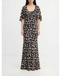 Twinset - Long Viscose Dress With Floral Print - Lyst