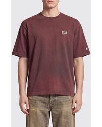 Golden Goose - Cotton T-Shirt With Printed Logo And Dropped Shoulders - Lyst