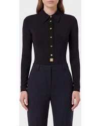 Elisabetta Franchi - Long-Sleeved Stretch-Viscose Corset Top - Lyst