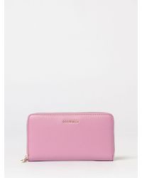 Coccinelle - Metallic Soft Grained Leather Wallet - Lyst