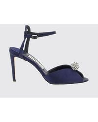 Jimmy Choo - Sacora Crystal-Embellished Satin Sandals With A High Stiletto Heel - Lyst