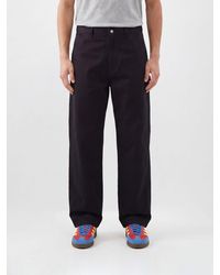 Carhartt - Simple Wide-Leg Cotton-Blend Pants With Rear Logo - Lyst