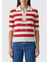 Ermanno Scervino - Striped Cotton Blend Knit Polo Shirt - Lyst